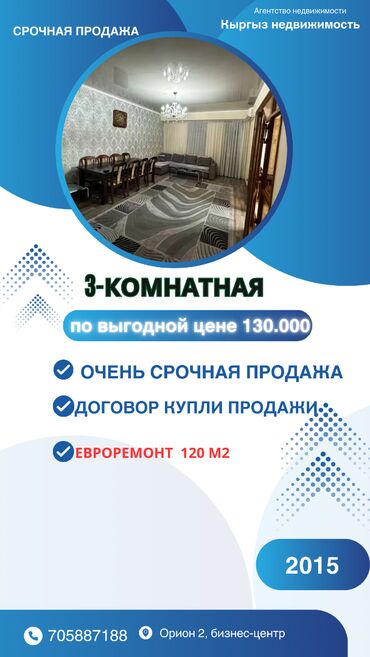 Продажа квартир: 3 комнаты, 119 м², Индивидуалка, 7 этаж, Евроремонт