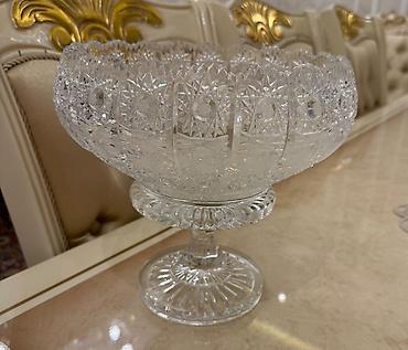 şam qabı: Bohemia kristal dekor dəsti - Çex istehsalı, əl işləməsi kəsim (hand — 5