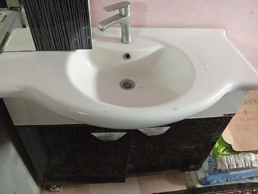 santexnika mallari satisi: Hamam üçün dolablı əl-üz yumaq üçün “tumbalı” rakovina dəsti — 3