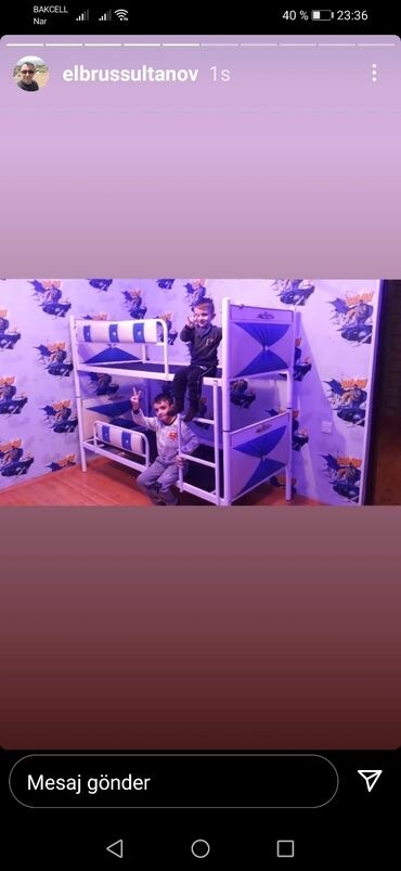 İkimərtəbəli uşaq çarpayıları: Oğlan və qız üçün, Yeni, Çarpayı, Matrassız, Siyirməsiz — 24