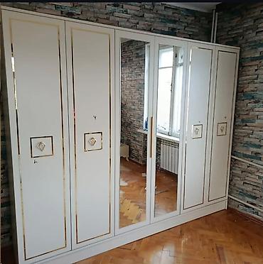 hamam kranti: Yeni, 6 qapı, Güzgülü, Ağ, Açılan, Düz dolab — 1
