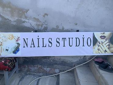 “Nails Studio” reklam lövhəsi - Uzun, düzbucaqlı vitrin/çıxarış