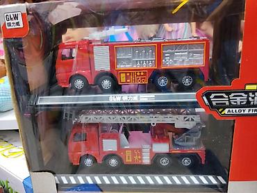 Игрушки: Набор игрушечных пожарных машин GLW (Alloy Fire Truck) - Комплект из — 3