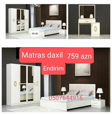 kontakt home yataq mebeli: İkinəfərlik çarpayı, Dolab, Termo, 2 tumba, Azərbaycan, Yeni