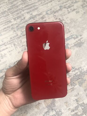 Apple iPhone: IPhone 8, Б/у, 64 ГБ, Красный, Защитное стекло, Чехол, 100 %