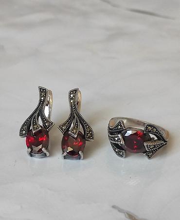 серебро кулон: Набор украшений, Проба 925, Женские, Б/у — 2