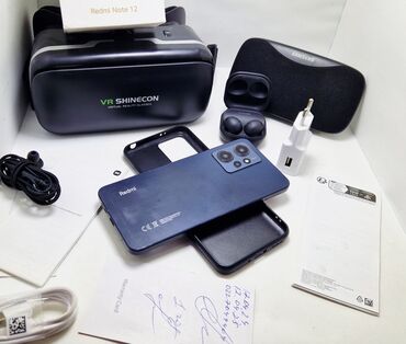 Redmi: Redmi, Redmi Note 12, Б/у, 256 ГБ, цвет - Синий, 1 SIM, eSIM, 2 SIM — 2