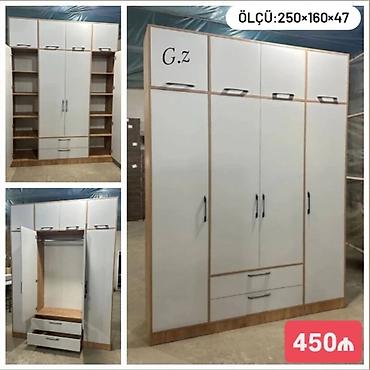 kitab refi mebel: Geniş tutumlu şkaf/dolab Ölçü: 250 × 160 × 47 sm Xüsusiyyətlər: - 4 — 1