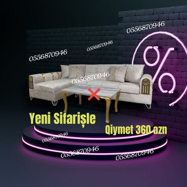 Sifarişlə divanlar: Künc divan, Qonaq otağı üçün, Parça, Açılmayan — 9