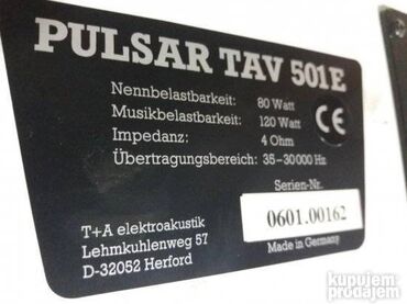 Zvučnici i stereo sistemi: Pulsar 501 i 1000. -pulsar 501=90e. -pulsar 1000=190e. ispravni — 3
