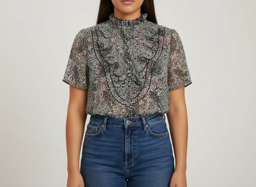 bluzki na krótki rękaw damskie: Women's blouse, size XL