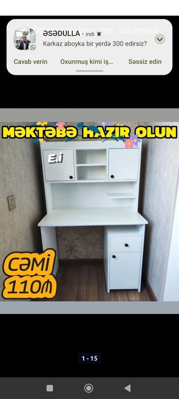 Masalar: Kompüter masası, Açılmayan, Dördbucaq masa