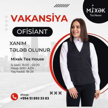 yasamal residence: Ofisiant. Təcrübəli. Natamam iş günü. Yasamal r. r-nu