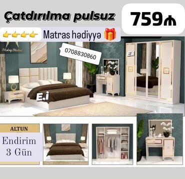 inci mebel yataq desti: *Yataq dəsti / Yataq otağı mebeli* ✔️Rəng seçimi var *🎁Matras