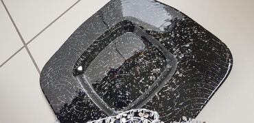 staklene kugle rezervna stakla za lustere: Ukrasni stakleni tanjir, novo, dimenzije 30x30cm, sa ukrasnom trakom