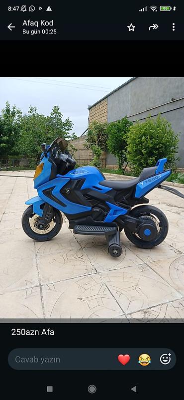 gənc master konstruktor seriyaları: Uşaq üçün elektrik motosikleti – mavi rəng, sport dizayn (GS/Y1600T) — 1