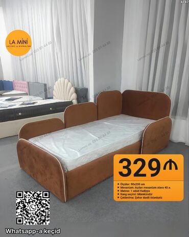 Masa və oturacaq dəstləri: Ölçüləri 90x200 sm olan, açıla bilən mexanizmli uşaq çarpayısı. Yataq