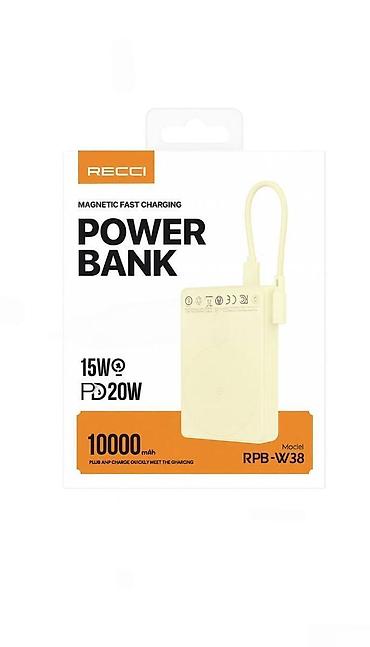 Xarici akkumulyator Recci RPB-W38 Power Bank Batareya tutumu, mAh - lalafo.az -da Xarici akkumulyator Recci RPB-W38 Power Bank Batareya tutumu, mAh -