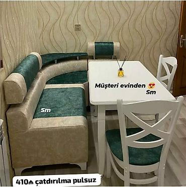 Masa və oturacaq dəstləri: Mətbəx üçün, Açılmayan, Dördbucaq masa, 2 stul — 16