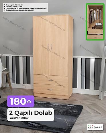 Mebel: 2 qapılı geyim dolabı - Ölçü: 47 × 200 × 90 sm - Material: 18 mm — 1