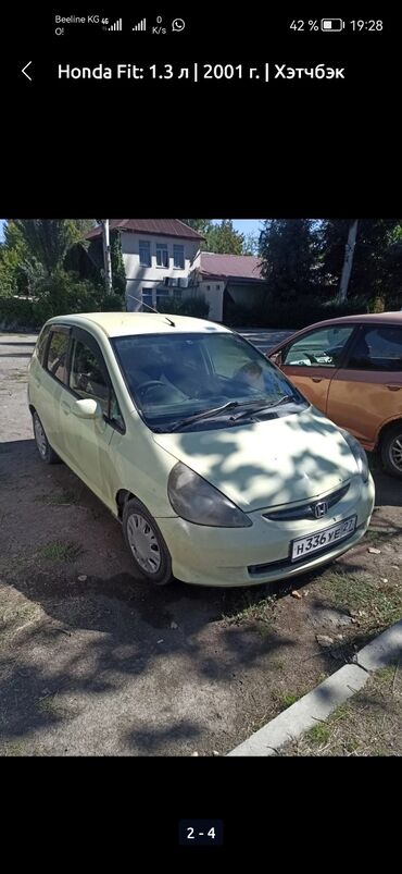 банан авто: Honda Fit: 2001 г., 1.3 л, Вариатор, Бензин, Хэтчбэк