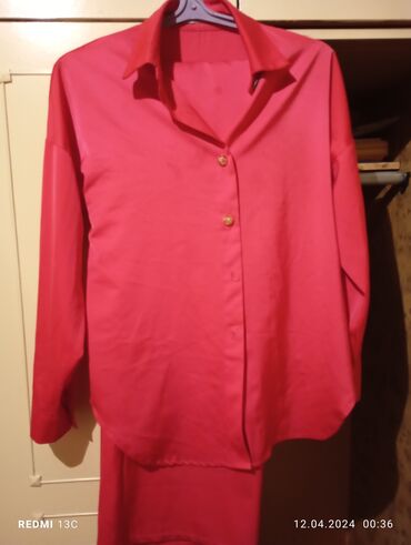 блузки рубашки женские: Блузка, Шелк, Однотонный