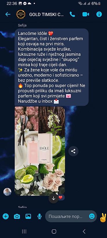 Parfemi: Parfemi – cjenovnik i odabrani mirisi Veličine i cijene: - 30 ml – — 8