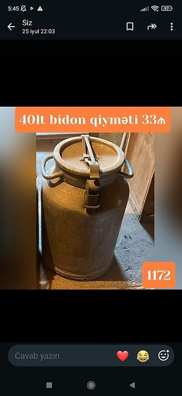 пищевой бак пластиковый 300 литров: Metal süd/ərzaq bidonları - Material: alüminium ərintisi, qalın — 4