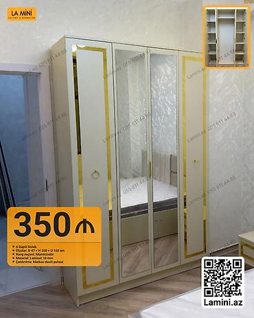 Mebel: 4 qapılı paltar dolabı - Ölçülər: D 47 × H 200 × U 160 sm - Material — 1