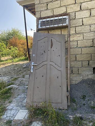 plastik qapi pencere: Metall giriş qapısı və üst transom pəncərə seti - Material: qalın — 1