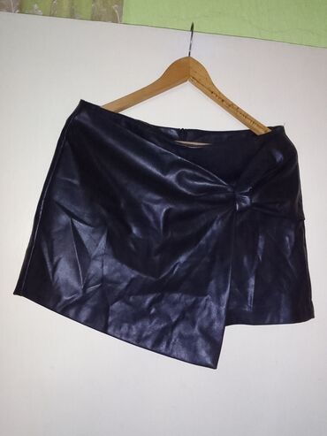 crne kozne suknje: L (EU 40), Mini, bоја - Crna