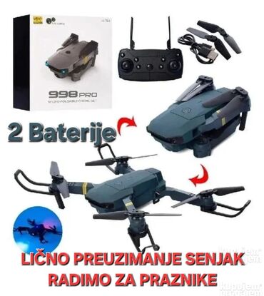 dron dexy co: Dron 998 MAX + GRATIS BATERIJA 4k HD Dual kamera DRON SA CETKICAMA NA