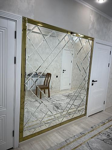 Зеркала: Зеркальная стена с фасетными ромбами - Панно из зеркал с алмазной — 2