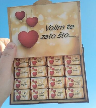 Konditorski proizvodi, slatkiši: ♥️ Čokoladice u drvenoj kutiji ♥️ Originalni poklon koji će oduševiti na lalafo.rs — 9 Konditorski proizvodi, slatkiši: ♥️ Čokoladice u drvenoj kutiji ♥️ Originalni poklon koji će oduševiti — 9