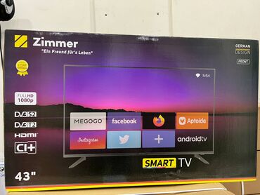 smart led: Yeni Televizor Zimmer Led 43" FHD (1920x1080), Ödənişli çatdırılma