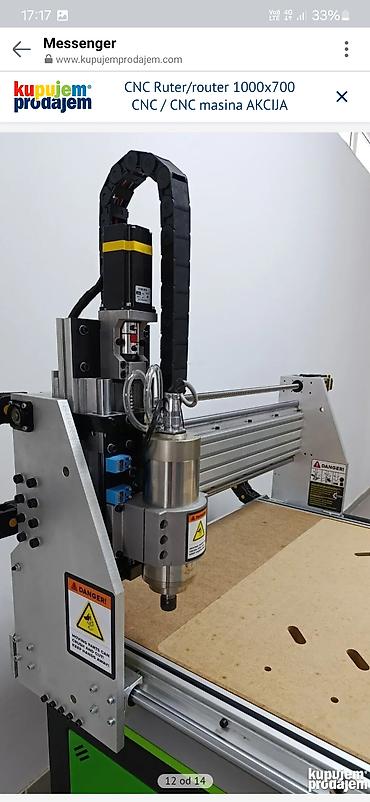 Glodala: CNC ruter/router 1000 x 700 – CNC mašina - Radna površina: 1000 x 700 — 3