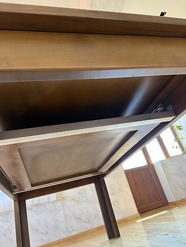 stul ustu: Qonaq masası, İşlənmiş, Açılan, MDF, Kvadrat masa — 4