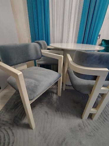 mdf panel: Dəyirmi yemək masası və 4 ədəd kreslo dəsti. Islenilmiyib. - Dizayn — 3