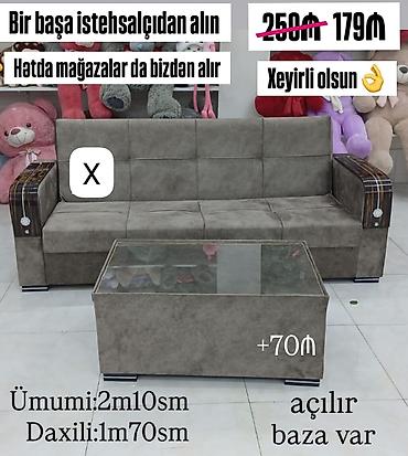 Açılan mexanizmli, bazalı divan dəsti. - Ölçülər: ümumi 2 m 10 sm lalafo.az -da Açılan mexanizmli, bazalı divan dəsti. - Ölçülər: ümumi 2 m 10 sm