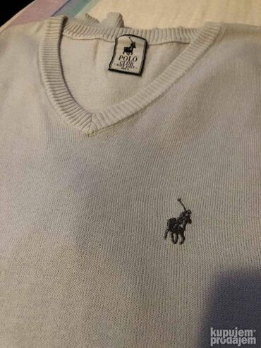 Džemperi: Odličan polo džemper, svetlo sive boje, L veličina, 100% cotton — 2