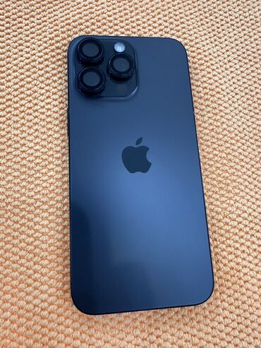 ош келечек телефон: IPhone 15 Pro Max, Колдонулган, 256 ГБ, Black Titanium, Куту, 90 %