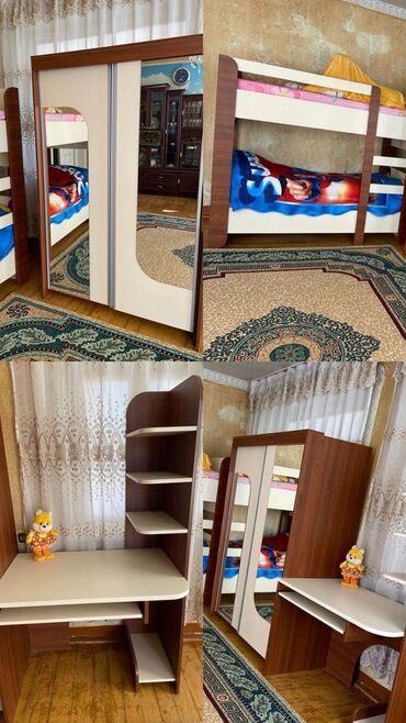 белорусская мебель в баку: Oğlan və qız üçün, 2 təknəfərlik çarpayı, Yazı masası