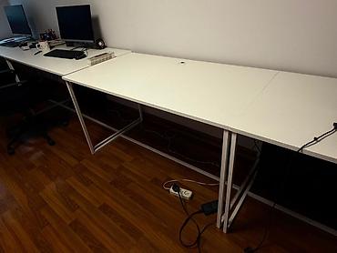 taxta listurlar: Ofis masa dəsti və mobil şkaflar - Minimalist, ağ rəngli ofis iş — 2