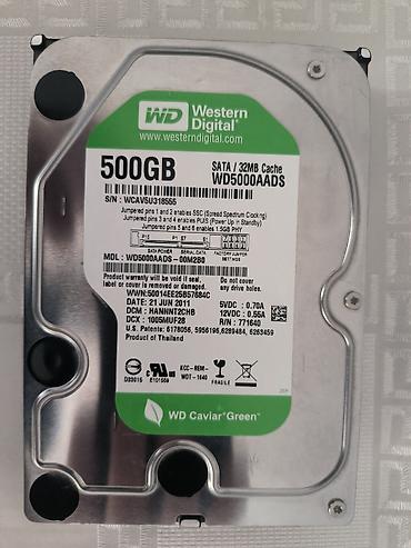 WD Caviar Green 500GB HDD + DDR3 RAM modul - Sərt disk: Western