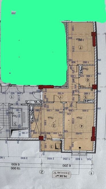 ак ордо участки: 2 комнаты, 71 м², Элитка, 5 этаж, ПСО (под самоотделку)