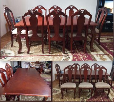 taxta satiram: Qonaq otağı üçün, İşlənmiş, Açılan, 8 stul