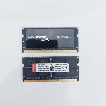Operativ yaddaş (RAM): Operativ yaddaş (RAM) HyperX, 8 GB, 1600 Mhz, DDR3, Noutbuk üçün, Yeni — 6