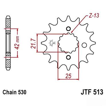 traktor 533 cena: Prednji zupčanik JTF 513 – 13 zuba (Z-13), za lanac 530 - Tip — 4