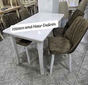 klassik stul: Для кухни, Новый, Нераскладной, Прямоугольный стол, 4 стула — 1