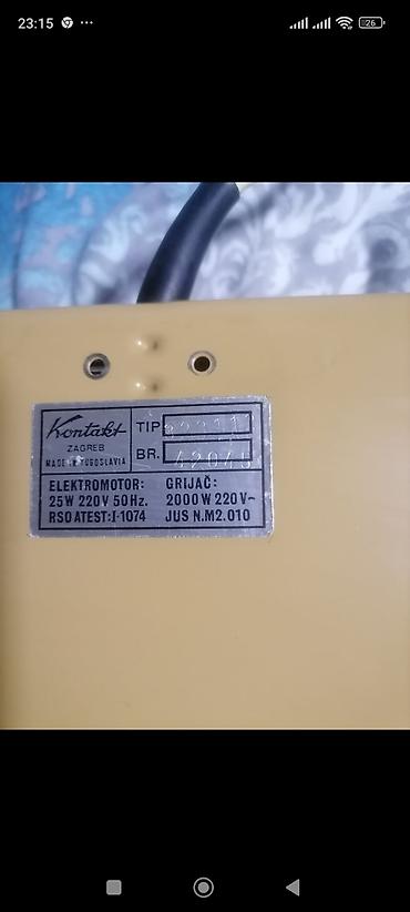 Kaloriferi: Grejalica duvaljka KONTAKT Zagreb 2000w ispravna dobra
 Mirjevo — 2